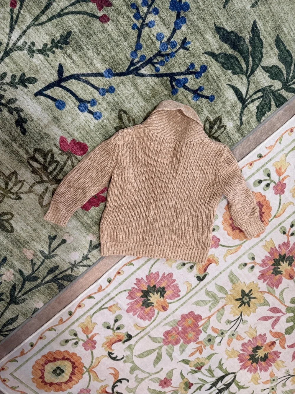 New OshKosh B'gosh Shawl Collar Knit Cardigan in Camel Brown 9 Months Baby Boy